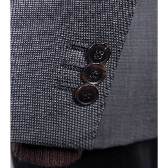 Sene Men's Sport Coat Jacket Blazer WOOL 2-Button Sz 38R Textured Gray SLIM EUC - Picture 7 of 13